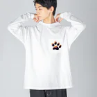 ニャン丸の猫の肉球ニャンポイント ビッグシルエットロングスリーブTシャツ