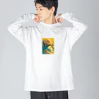 AQUAMETAVERSEの昼寝　なでしこ1478 ビッグシルエットロングスリーブTシャツ