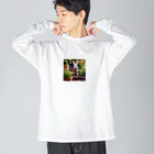 ryosamaのうさぎのMokoちゃん ビッグシルエットロングスリーブTシャツ
