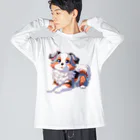 きっとカワイイ何でも図鑑の待っているワンコ Big Long Sleeve T-Shirt