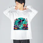 かるるんショップの骸骨紳士シリーズ　雨ニモマケズ、風ニモマケズ Big Long Sleeve T-Shirt