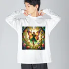 かるるんショップの妖精の魔法　ステンドグラス風 Big Long Sleeve T-Shirt