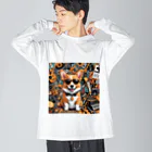 アニマルアーティファクトの楽器に囲まれているコーギー Big Long Sleeve T-Shirt