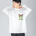 パキュラSHOPのカラフルキャット2 ビッグシルエットロングスリーブTシャツ