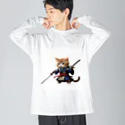 AI考房の闘うサムライ猫 Big Long Sleeve T-Shirt