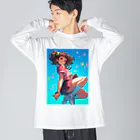 AQUAMETAVERSEの星屑のメロディ Marsa 106 ビッグシルエットロングスリーブTシャツ