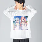 AzurのAzur&Azvl 白ワンピース ビッグシルエットロングスリーブTシャツ