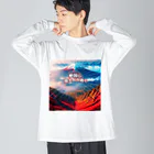 タイ楽ノマドの富士山より高い愛国心 (タイ楽ノマド) ビッグシルエットロングスリーブTシャツ