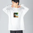 Rakumiruのライオン Big Long Sleeve T-Shirt