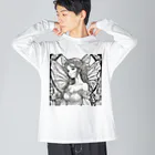 かるるんショップの妖精の花嫁シリーズ　モノトーン　バストアップ Big Long Sleeve T-Shirt