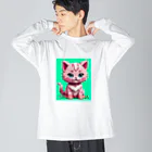 chururieraの子ねこのチュルリエラくん ビッグシルエットロングスリーブTシャツ