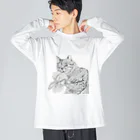 猫と犬のうちの子アート|Kobayashi Aiの桜ねこ|cherry blossom cat Big Long Sleeve T-Shirt