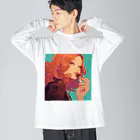 AQUAMETAVERSEのショコラエレガンス Marsa 106 ビッグシルエットロングスリーブTシャツ