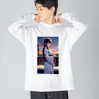 kimono_musume  AI artのscene5 ビッグシルエットロングスリーブTシャツ