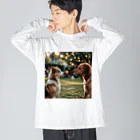 金太郎の見つめ合う犬 Big Long Sleeve T-Shirt