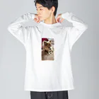 Yukaの絵と実家の犬🐕のチワワの小夏ちゃん ビッグシルエットロングスリーブTシャツ