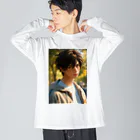 にこにこイケメンファクトリーの君島 遼 （きみしま りょう：kimisima ryou）『リョウのスター・ストライク・コレクション』 Big Long Sleeve T-Shirt