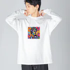 どうぞうのポップ　銅像 Big Long Sleeve T-Shirt