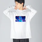 DesignColorsのネオンカラーな夜の少女 Big Long Sleeve T-Shirt