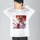 AQUAMETAVERSEの紅蓮の光に宿る、神威の巫女 Marsa 106 ビッグシルエットロングスリーブTシャツ