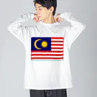 お絵かき屋さんのマレーシアの国旗 ビッグシルエットロングスリーブTシャツ