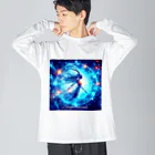 huwari-hanaakariの星のきらめき　射手座イメージ ビッグシルエットロングスリーブTシャツ