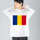 お絵かき屋さんのルーマニアの国旗 ビッグシルエットロングスリーブTシャツ