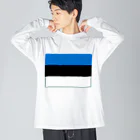 お絵かき屋さんのエストニアの国旗 Big Long Sleeve T-Shirt