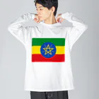 お絵かき屋さんのエチオピアの国旗 ビッグシルエットロングスリーブTシャツ