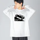 QUQU_WORKSのノーラングラーノーライフ 登坂デザイン ジープ ブラック Big Long Sleeve T-Shirt