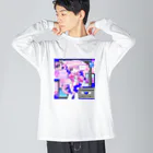 ムラサキゲジゲジのオンラインショップのマカロン ぐちゃぐちゃサイバー Big Long Sleeve T-Shirt