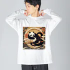 pandownloadの和風の最強パンダ Big Long Sleeve T-Shirt