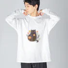 ふくむぎやのにゃんばな ビッグシルエットロングスリーブTシャツ