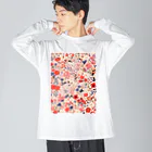 AQUAMETAVERSEの花柄のプリント　なでしこ1478 Big Long Sleeve T-Shirt