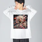 AQUAMETAVERSEの花と美女　なでしこ1478 ビッグシルエットロングスリーブTシャツ