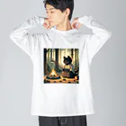 yanagi_mochiの猫侍の晩御飯 Big Long Sleeve T-Shirt