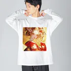 AQUAMETAVERSEの金の光に輝く赤い姫 Marsa 106 Big Long Sleeve T-Shirt