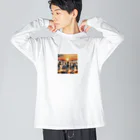 nigihayahiの夕焼けを走るシマウマ Big Long Sleeve T-Shirt