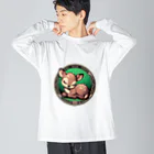 アニマルファッションの鹿のカクシカさん Big Long Sleeve T-Shirt