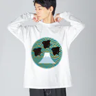 R's Market コトリちゃんのちどりちゃんと富士山 Big Long Sleeve T-Shirt
