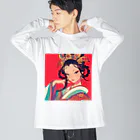 AQUAMETAVERSEの錦絵の微笑 Marsa 106 ビッグシルエットロングスリーブTシャツ