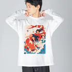 AQUAMETAVERSEの錦鯉と一緒　なでしこ1478 ビッグシルエットロングスリーブTシャツ