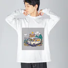 Harunashopの熊が車を運転中 Big Long Sleeve T-Shirt