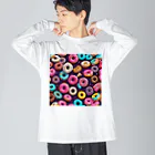 piasのオリジナルグッズアイテム通販のしあわせのドーナツたち Big Long Sleeve T-Shirt