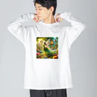 yukie8139の妖精と蝶々 ビッグシルエットロングスリーブTシャツ