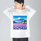 Qten369の日本の美しい風景 ビッグシルエットロングスリーブTシャツ