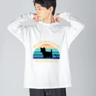 dreamy-designのわんちゃん　ヨークシャテリア ビッグシルエットロングスリーブTシャツ