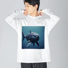 asuto_20のローポリ風マンボウ ビッグシルエットロングスリーブTシャツ