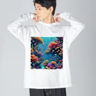 asuto_20のローポリ風サンゴ Big Long Sleeve T-Shirt