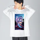 AQUAMETAVERSEの幻想的なお家アメジスト2846 ビッグシルエットロングスリーブTシャツ